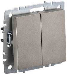 BRITE Выключатель 2-клавишный 10А ВС10-2-0-БрШ шампань IEK BR-V20-0-10-K37