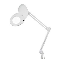 Лупа на струбцине круглая 5D с подсветкой и крышкой, ø127мм, белая (6025,ВО) REXANT 31-0222