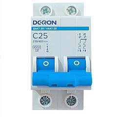 Автоматический выключатель ВА47-29 2P С25A 4,5кА mcb29-2-C25-dek