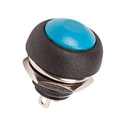Выключатель-кнопка  250V 1А (2с) OFF-(ON)  Б/Фикс  синяя  Micro (PBS-33В)  REXANT 36-3051