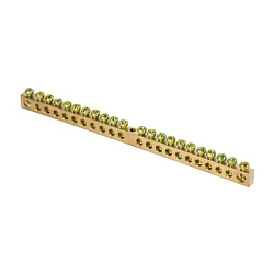 Шина PEN "ноль-земля" (6x9мм) 22 отв. латунь крепеж по центру EKF 