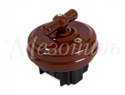 Выключатель ретро фарфоровый поворотный на 4 положения (D70x35,10А,250В,IP20, без подъемной рамки GE70401-04k