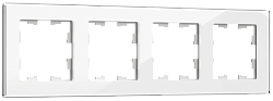 BRITE Рамка 4 -местная РУ-4-2-БрБ стекло белый IEK BR-M42-G-K01