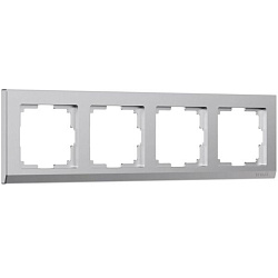 Рамка на 4 поста Stark (серебряный матовый),Werkel W0041865