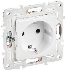 SKANDY Розетка с заземлением с защитными шторками 16А безвинтовое крепление SK-R06W арктический белый IEK SK-R14-16-1-K01