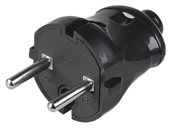 Вилка разборная прямая ВПп20-02-Ст без заземляющего контакта 6А черная IEK 