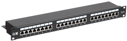 ITK 1U патч-панель кат.6 STP 24 порта (Dual) с кабельным органайзером PP24-1UC6S-D05