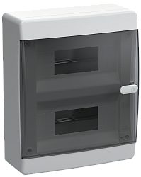 UNION Compact Корпус пластиковый ЩРН-П-18 IP41 черная прозрачная дверь IEK UIC-KP12-N-18-41-K01