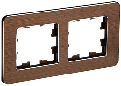 BRITE Рамка 2-местная РУ-2-1-Бр металл коричневый RE AL IEK BR-M22-M-21-K30