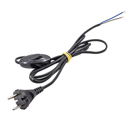 Шнур ШБ для Бра ШВВП 2*0,75 (6А) 5м. черн. DEKRON DEK09302-0018