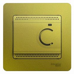 Термостат Glossa электронный для теплого пола с датчиком +5град.C +50град.C 10А в сборе фисташк. Sch 463621