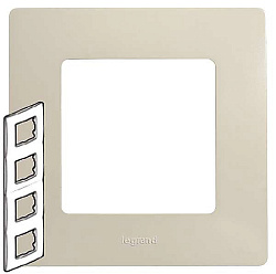 ETIKA Рамка 4-местная слоновая кость 672514