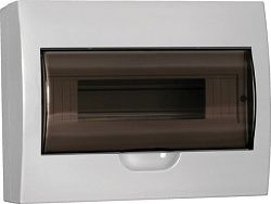 Корпус пластиковый БЕЛЫЙ ЩРН-П-12, черная прозрачная дверь IP41 GENERICA MKP12-N-12-41-G