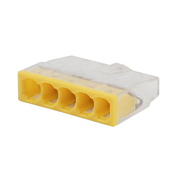 Экспресс-клемма REXANT СМК 2273-205, 5-проводная 0.5-2.5 мм², прозрачная (100 шт./уп.) 