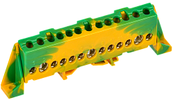 TEKFOR Шина PE "земля" в комбинированном DIN-изоляторе "Стойка" 8х12-13-ЖЗ IEK TF-NN20-13-DP-K52