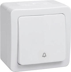 Выключатель 1-клавишный для открытой установки кнопочный ВСк20-1-0-ГПБ IP54 ГЕРМЕС PLUS (цвет клавиши: белый) IEK EVMP13-K01-10-54-EC
