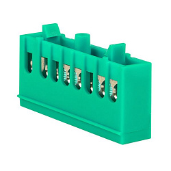 Шина "0" PE (6x9мм) 8 отв. латунь зеленый изолир. корп. на DIN-рейку EKF 