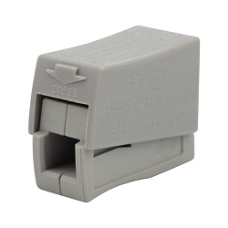 Строительно-монтажная клемма СМК 224-112 для светильника на 2 проводника 1.0-2.5/0.5-2.5 мм², белая (5 шт./уп.) REXANT 07-2411-5