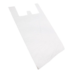 Пакет майка ПНД 42+20*75, 15мкм белая (100шт./уп) 61-0207-1