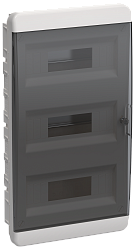 TEKFOR Корпус пластиковый ЩРВ-П-36 IP41 черная прозрачная дверь IEK TF5-KP12-V-36-41-K01-K03