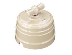 Выключатель ретро пластиковый поворотный на два положения,для включения из 2х мест (1-клавишный пр GE30404-02