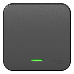 Переключатель проходной 1-кл. ОП Blanca 10А IP20 (сх. 6) 250В с подсветкой с изолир. пластиной антрацит SE BLNVA106116 1210628