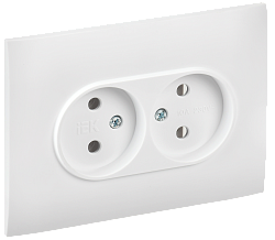 SKANDY Розетка 2-местная без заземления без защитных шторок 10А в сборе SK-R10W арктический белый IEK SK-R20-10-K01-F