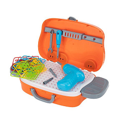 Развивающий детский конструктор с шуруповертом и мозаикой Смородинка 139 деталей 70-0723