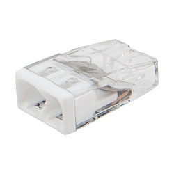 Экспресс-клемма REXANT СМК 2273-202, 2-проводная 0.5-2.5 мм², прозрачная, блистер (20 шт./уп.) 