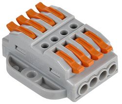 Строительно-монтажная клемма СМК 222-4144P проходная с площадкой (50шт/упак) IEK UKZ20-4144P-050