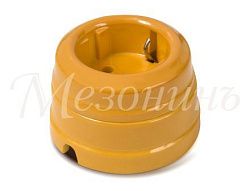 Розетка ретро фарфоровая , двухполюсная, с заземляющим конт(в комплекте с подъемной рамкой D7 GE70301-32