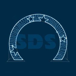 Декоративная арка со звездами плоская 300 см белая 501-476