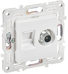 SKANDY Розетка двойная TV+RJ45 кат.5E SK-A14W арктический белый IEK SK-AK20-1-K01