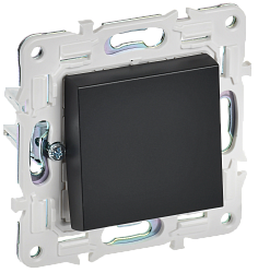 SKANDY Выключатель 1-клавишный проходной 10А SK-V02Bl черный IEK SK-V12-0-10-K02