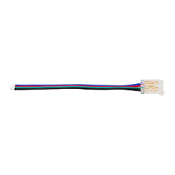 Коннектор WOLTA WLS-4PIN-RGB-10MM-1 выводной для ленты SMD RGB шириной 10мм, провод 10см. Цена за 1 шт., мин. кратность 3 шт. WLS-4PIN-RGB-10MM-1