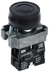 Кнопка управления LA167-BP21 d=22мм 1з черная IEK BBT20-BP21-1-22-67-K02