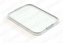 Стекло пластиковое 104х79мм для электрощитов с толщиной стенки 1-1.2мм. цвет-ПРОЗРАЧНЫЙ (10/500шт) GE60061