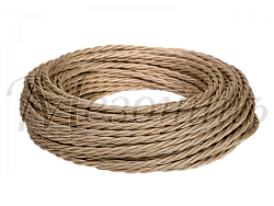 Провод декоративный витой TV+Internet, цвет- бежевый перламутр, ТМ "МезонинЪ,(бухта 45м) GE72100-29 GE72100-29
