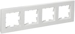 BRITE Рамка 4-местная РУ-4-Бр белый рифленый IEK BR-M42-51-K01