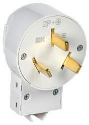 Вилка разборная для плиты с заземлением 32А белая Впл10-К IEK 