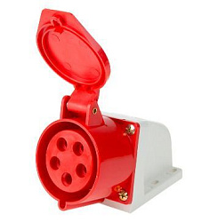 Розетка стационарная 135 3Р+РЕ+N, 63А, 415В IP54 DEKRON 0908-0014