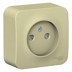 Розетка 1-м ОП Blanca 16А IP20 250В без заземл. защ. шторки с изолир. пластиной беж. SE BLNRA001117 520071