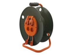 Катушка без провода GLANZEN 4 штепс. гнезда с заземл. c резиновыми заглушками Ф300мм арт. ЕК-05-300 EK-05-300