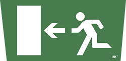 Этикетка самоклеящаяся 310х280мм "Выход/стрелка налево" IEK LPC10-1-31-28-VNAL