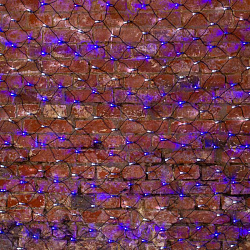 Гирлянда светодиодная Сеть 2х1,5м 288 LED БЕЛЫЙ/СИНИЙ черный ПВХ IP65 свечение с динамикой 230В контроллер в комплекте NEON-NIGHT 215-022