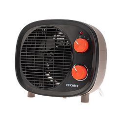 Тепловентилятор электрический настольный 2кВт со спиральным нагревательным элементом, черный REXANT 60-0034