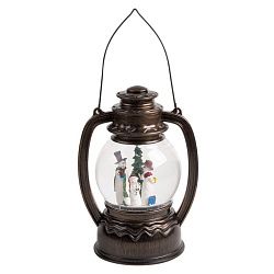 Декоративный фонарь с эффектом снегопада и подсветкой Снеговики, Белый 501-061