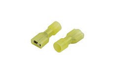 Клемма плоская полностью изолированная в нейлоне РПи-м(н) 6.0-(6.3)/РпИм-н 6-7-0,8 гнездо 6.6 мм, 4-6 мм², желтый REXANT 08-0652