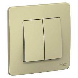 Переключатель проходной 2-кл. СП Blanca 10А IP20 (сх. 6+6) 250В беж. SE BLNVS106607 520106