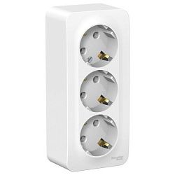 Розетка 3-м ОП Blanca 16А IP20 250В с заземл. без защ. шторок с изолир. пластиной бел. SE BLNRA010311 1210469